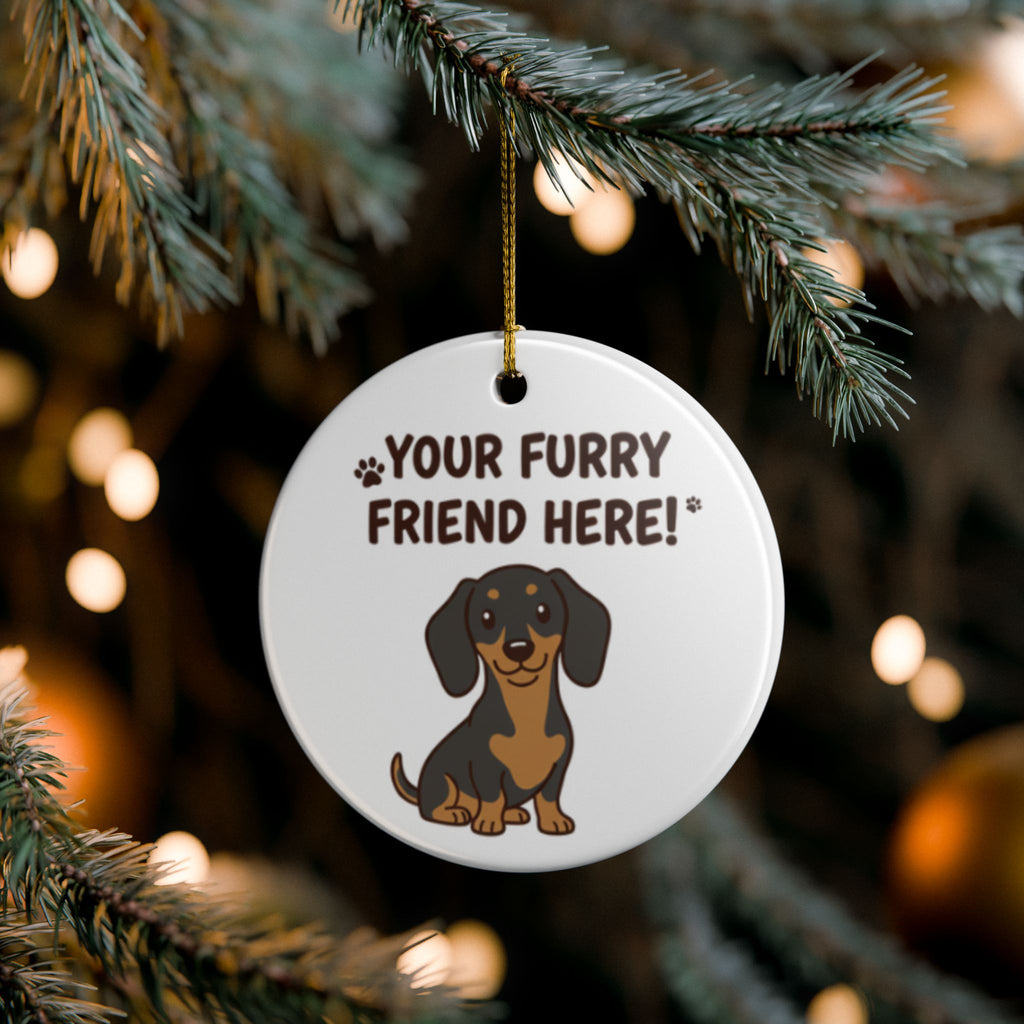 Custom Dog Lover Ceramic Ornament - Personalized Furry Friend Decor