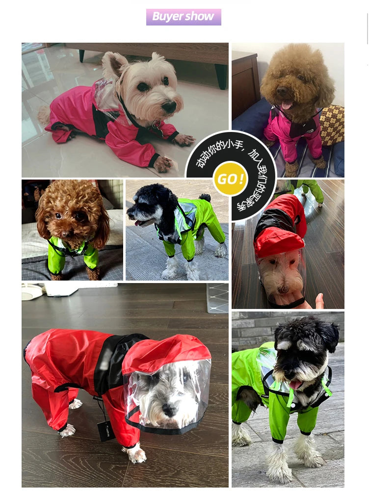 Waterproof Dog Raincoat – All-Weather Jacket with Reflective Safety for All Breeds