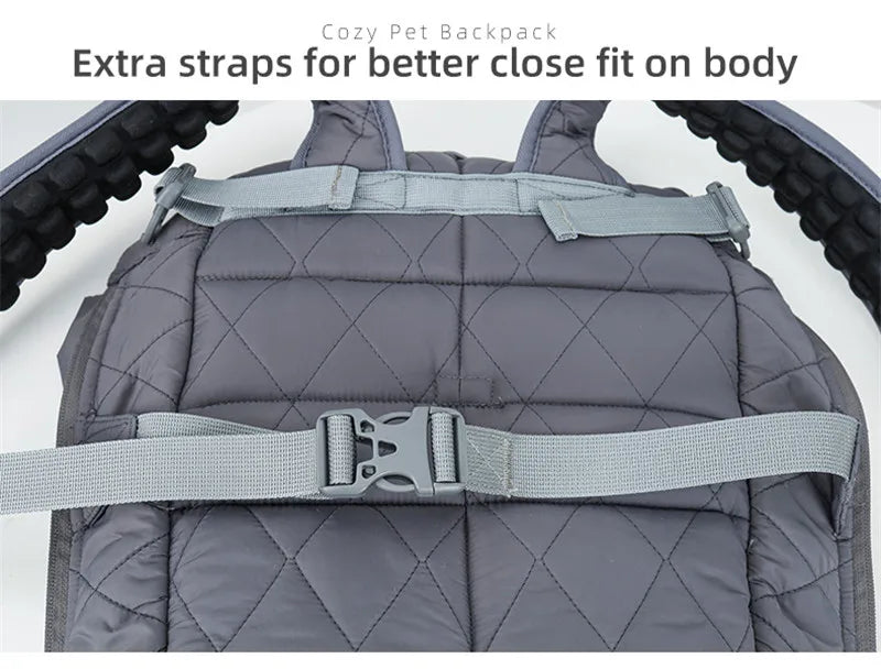 Winter Pet Backpack – Hands-Free Warm Dog & Cat Carrier for Small Pets (≤5kg), Windproof & Safe Travel Bag