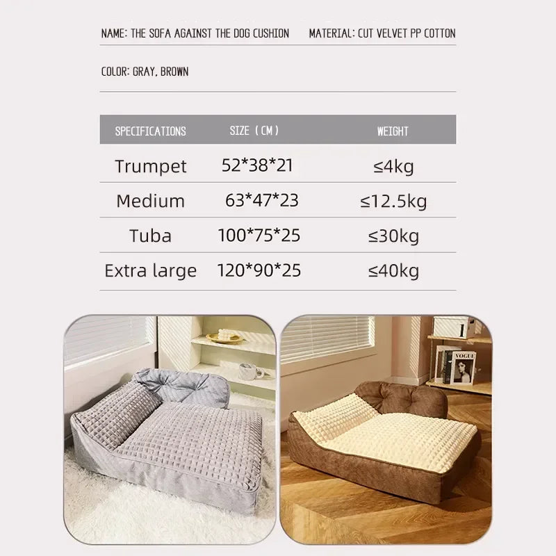 Removable Washable Pet Bed – Winter Warm Fluffy Dog & Cat Mat with Luxury Plaid Design