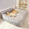 Removable Washable Pet Bed – Winter Warm Fluffy Dog & Cat Mat with Luxury Plaid Design