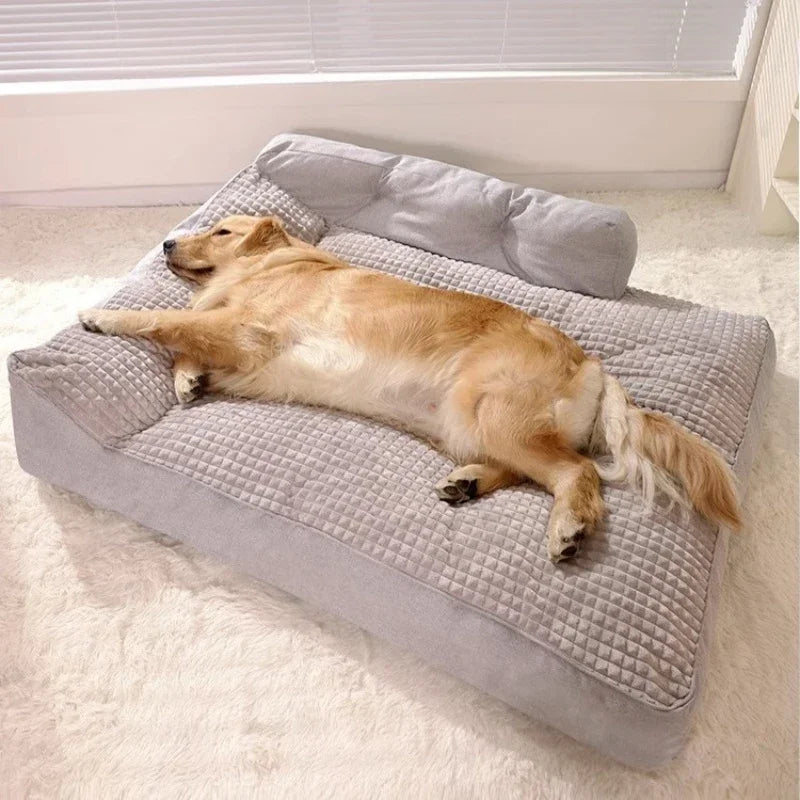 Removable Washable Pet Bed – Winter Warm Fluffy Dog & Cat Mat with Luxury Plaid Design