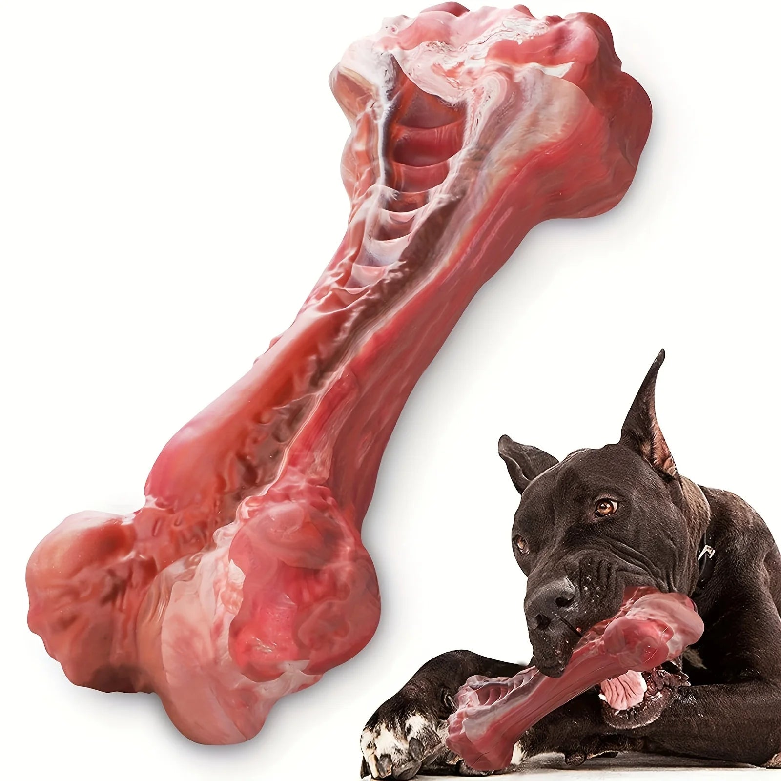 Ultra-Durable Dog Chew Toy – Tough Rubber Bone for Power Chewers
