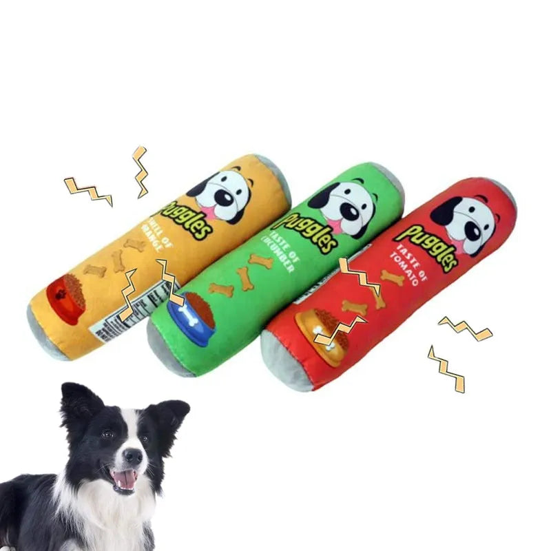 Plush Dog Bone Toy – Interactive Squeaky Chew for Small & Large Dogs