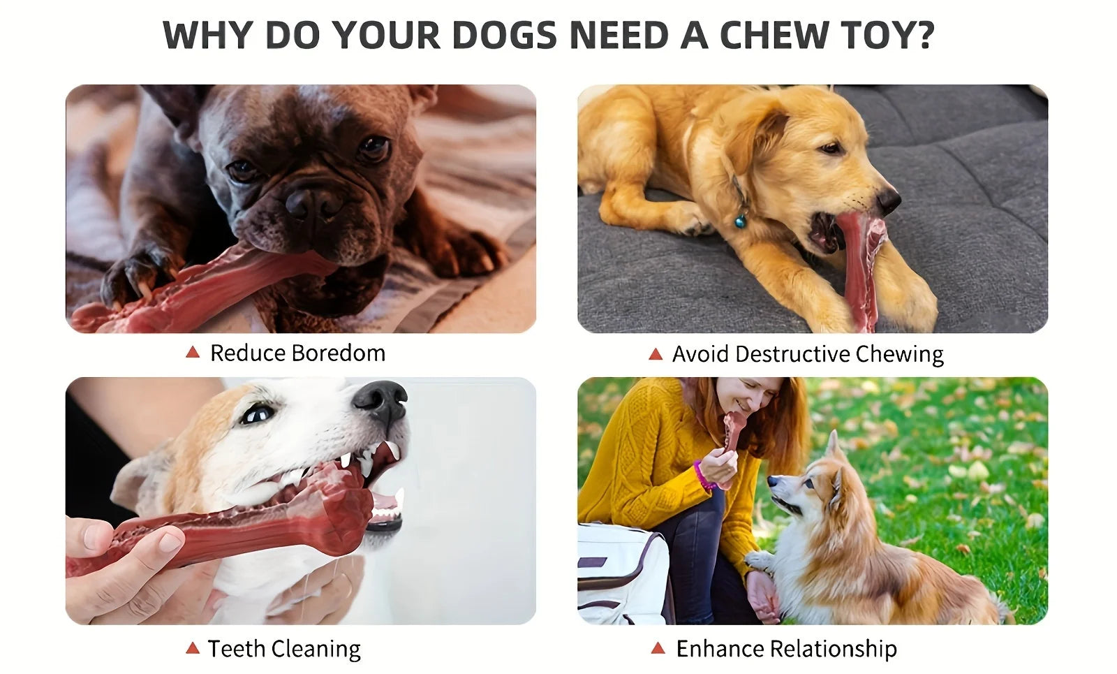 Ultra-Durable Dog Chew Toy – Tough Rubber Bone for Power Chewers