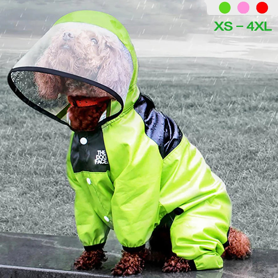 Waterproof Dog Raincoat – All-Weather Jacket with Reflective Safety for All Breeds