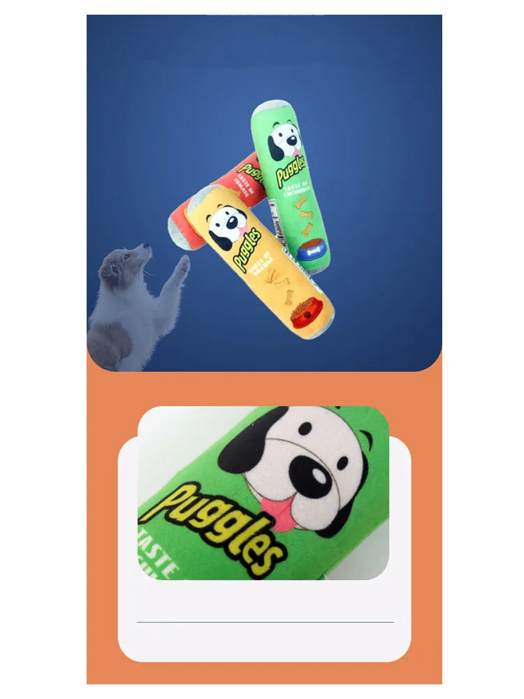 Plush Dog Bone Toy – Interactive Squeaky Chew for Small & Large Dogs