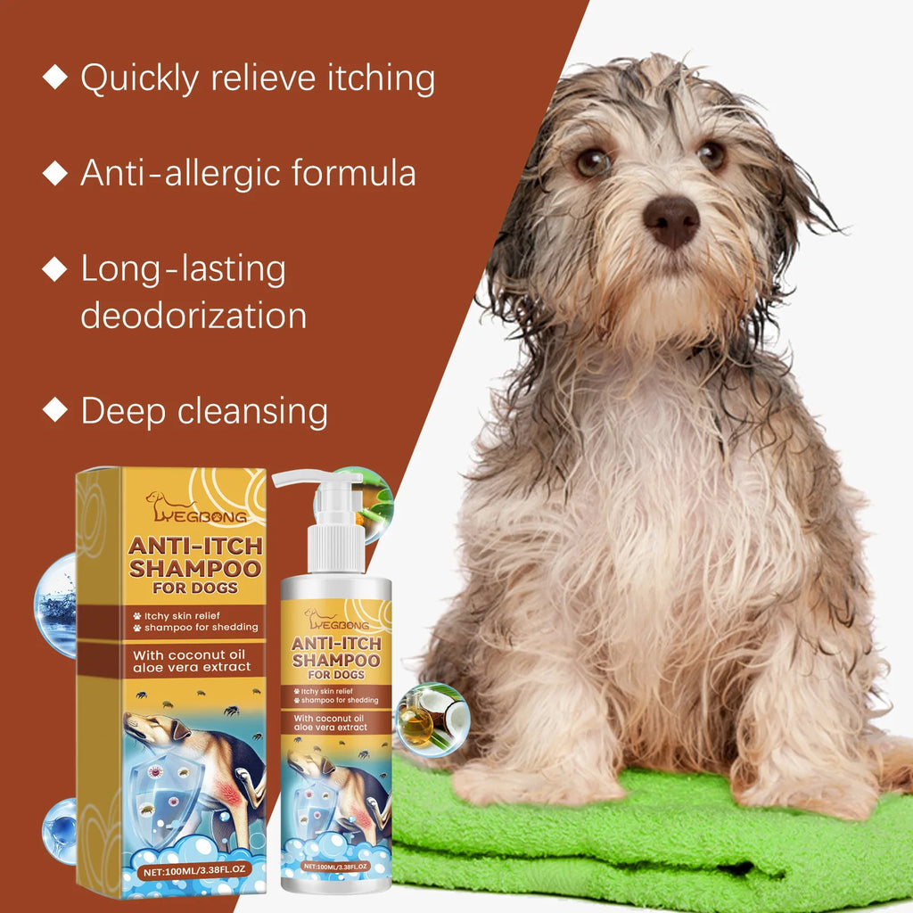 Yegbong Dog Shampoo & Conditioner – Moisturizing, PH-Balanced, Anti-Itching & Flea Control for Sensitive Skin (100ml / 200ml / 400ml)