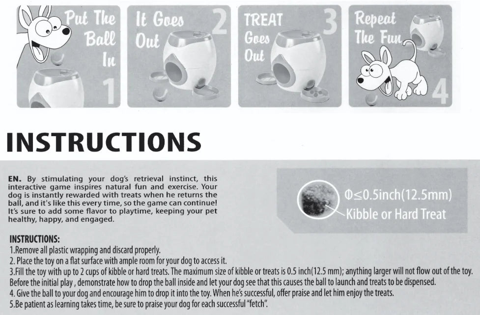 Smart Ball Dog Toy – Interactive Puzzle & Reward System for Training & Exercise