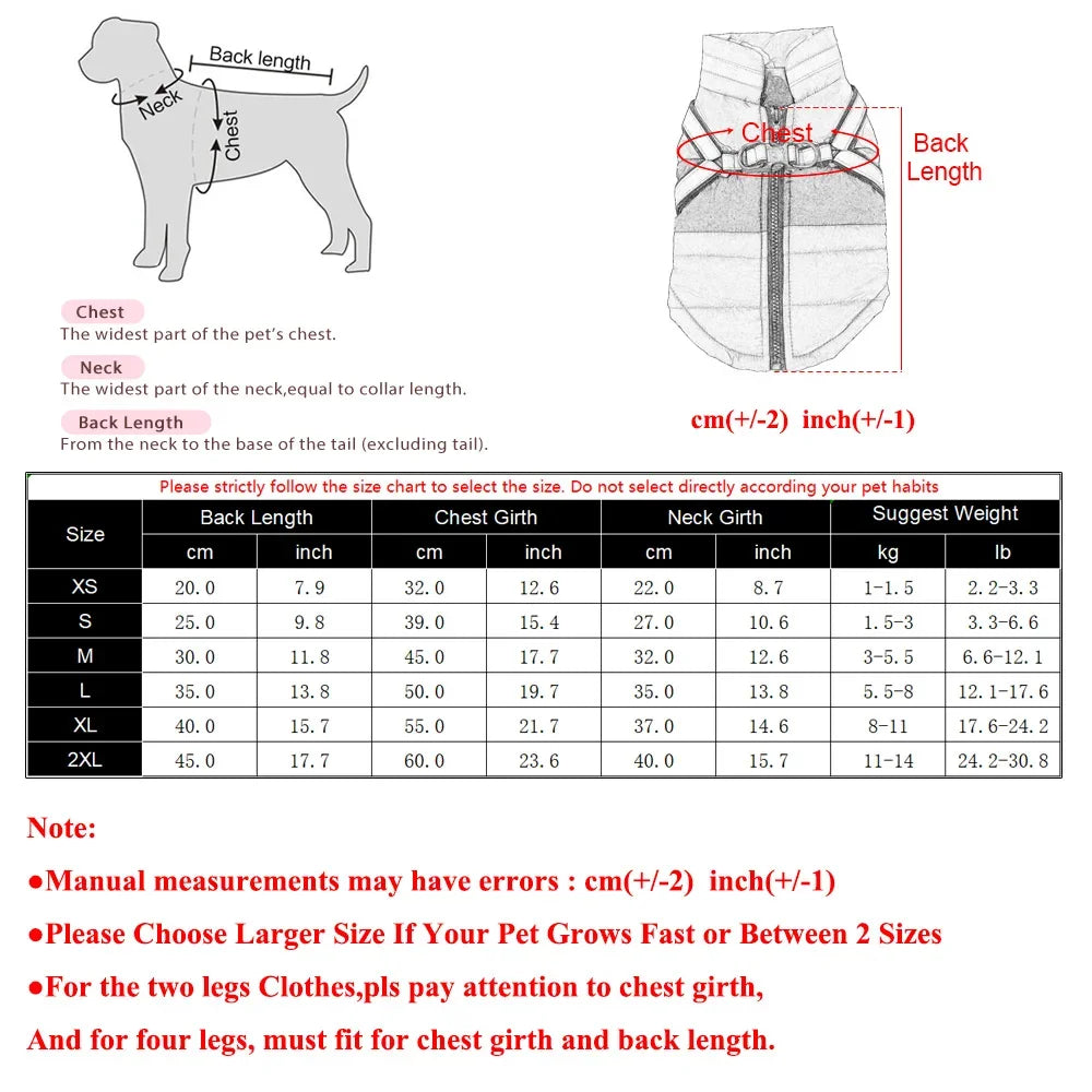 Waterproof Dog Jacket with Harness – Winter Reflective Coat for Small & Medium Dogs