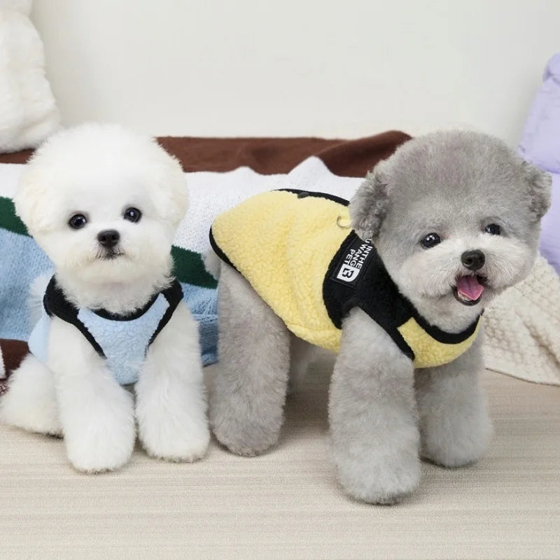 Cute Plush Dog Jacket – Warm Autumn Coat for Small Dogs & Puppies