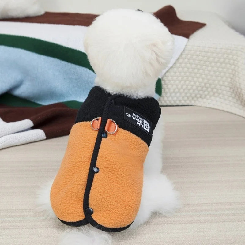 Cute Plush Dog Jacket – Warm Autumn Coat for Small Dogs & Puppies