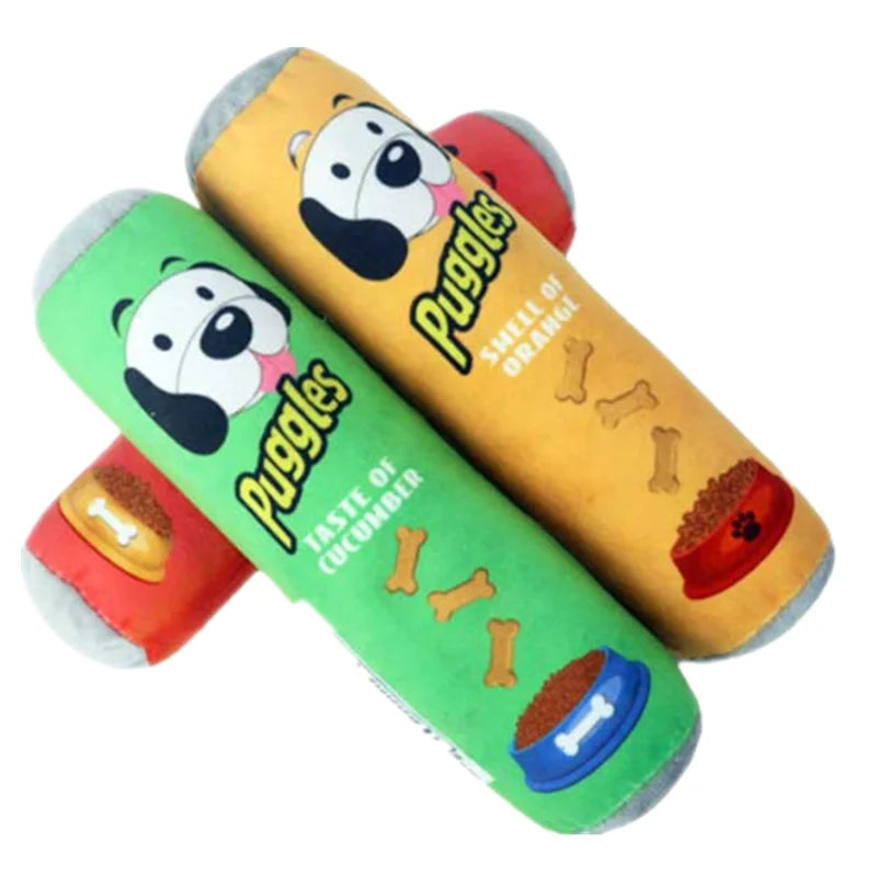 Plush Dog Bone Toy – Interactive Squeaky Chew for Small & Large Dogs