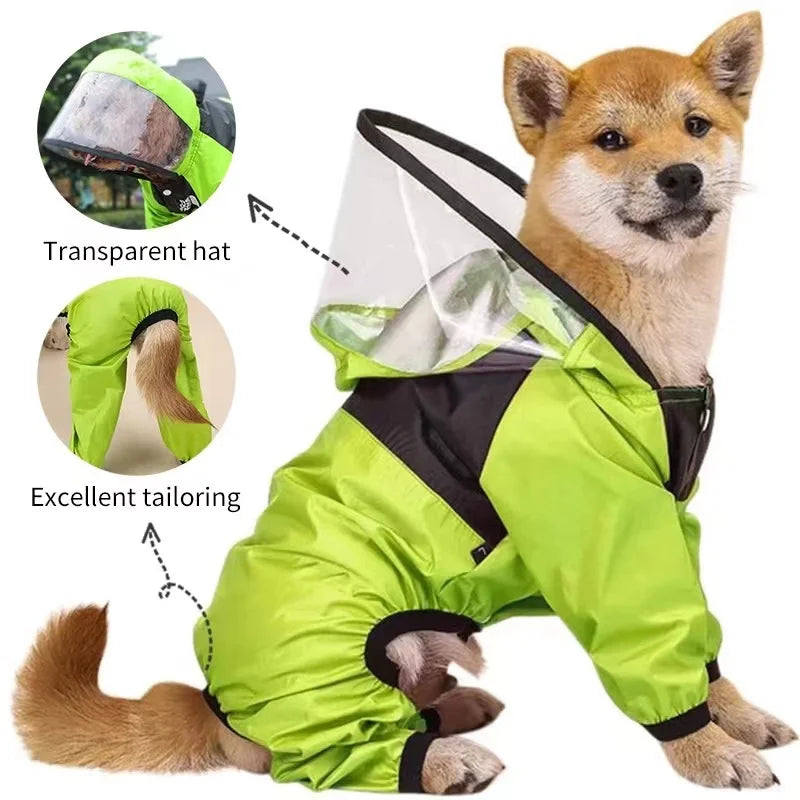 Waterproof Dog Raincoat – All-Weather Jacket with Reflective Safety for All Breeds