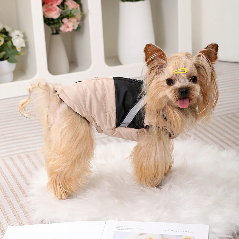 Waterproof Dog Jacket with Harness – Winter Reflective Coat for Small & Medium Dogs