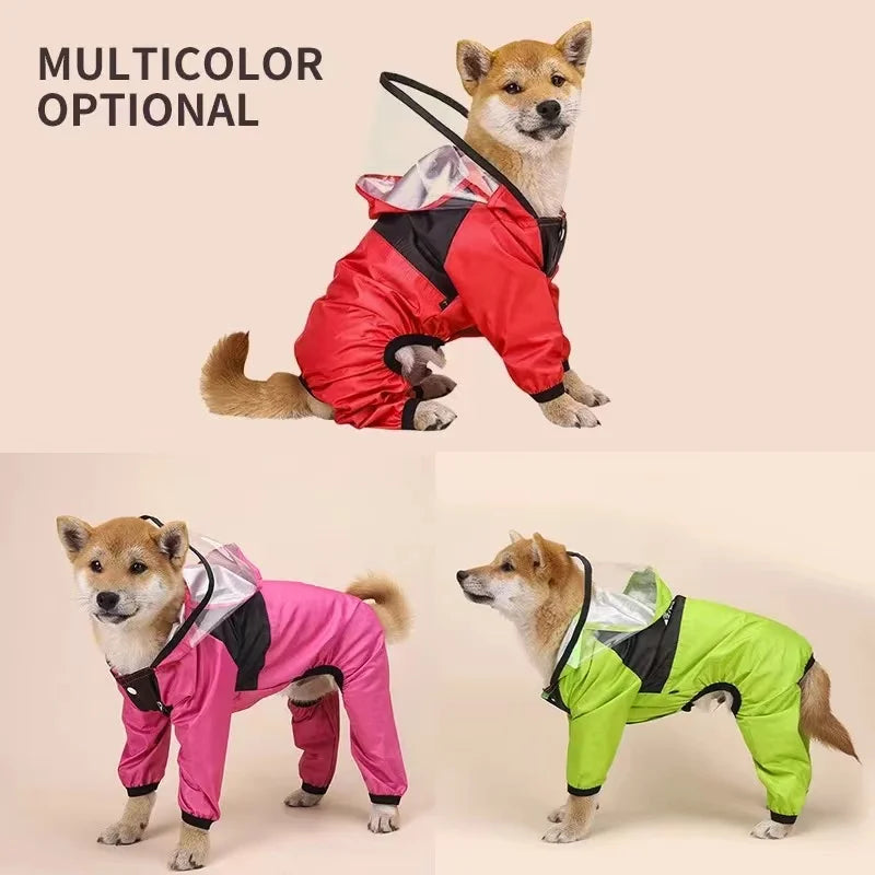 Waterproof Dog Raincoat – All-Weather Jacket with Reflective Safety for All Breeds