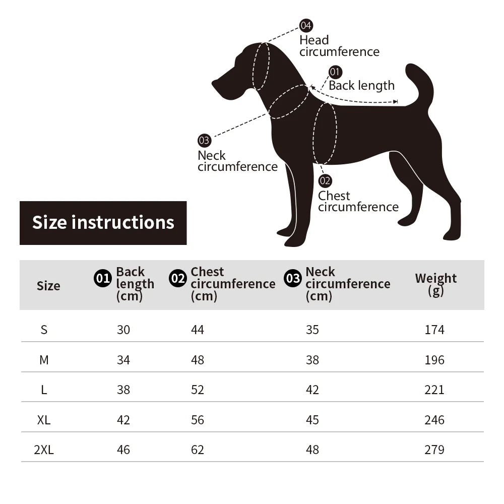 Winter Windproof Dog Coat – Warm Cotton Jacket for Small, Medium & Large Dogs