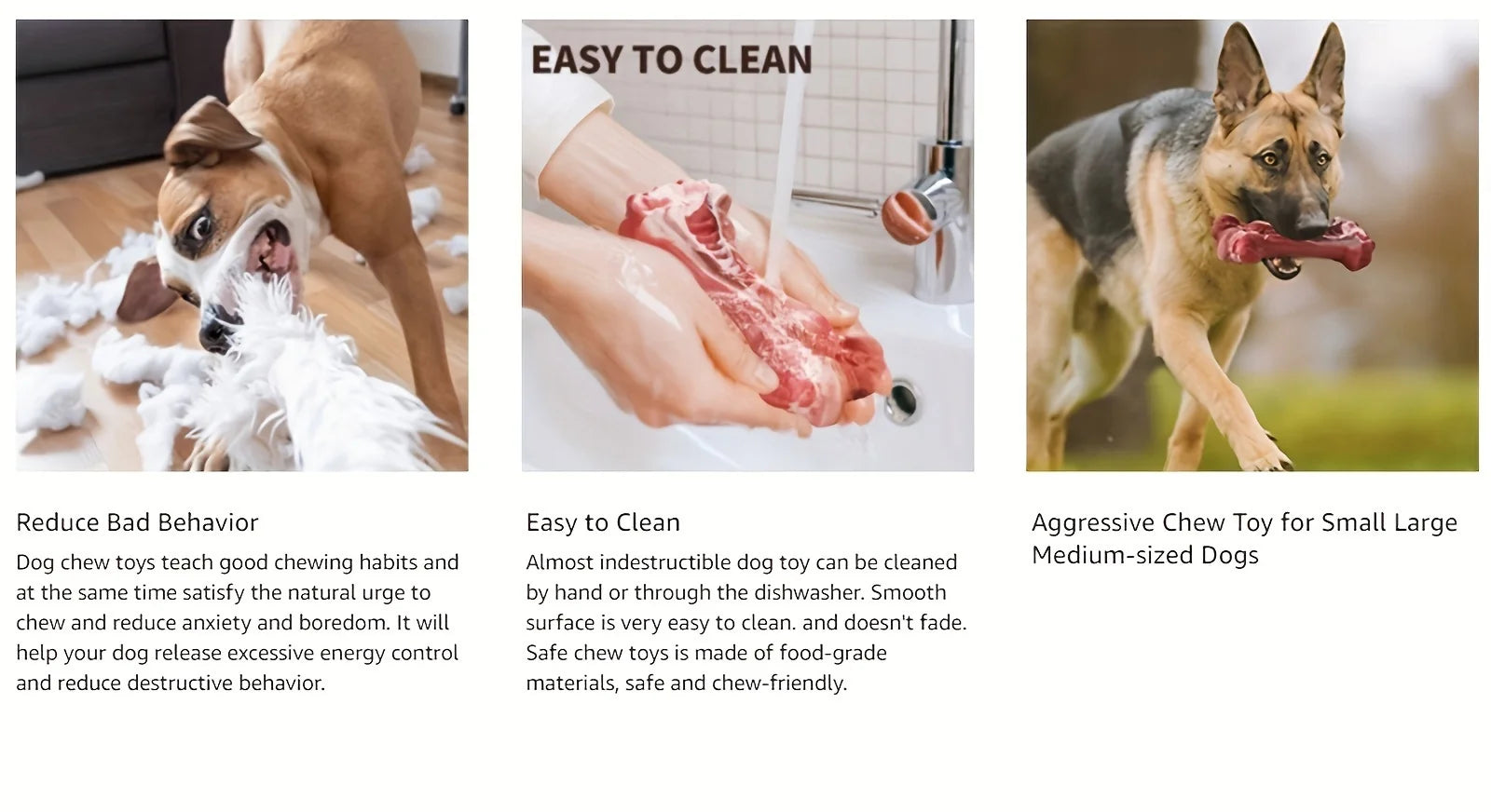 Ultra-Durable Dog Chew Toy – Tough Rubber Bone for Power Chewers