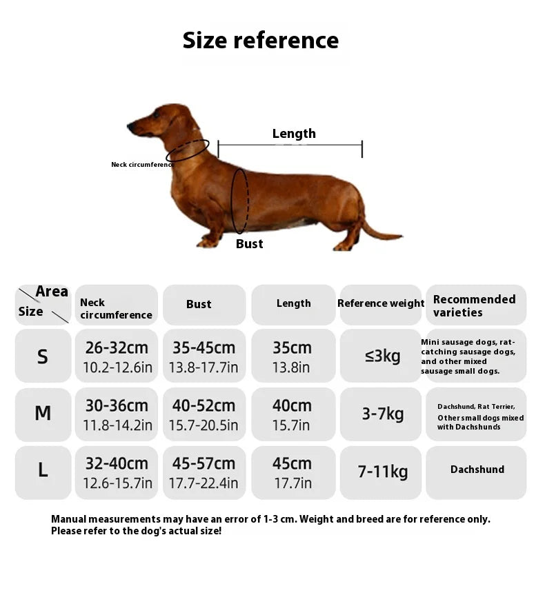 Winter Dog Vest – Warm Thickened Cotton Coat for Dachshunds & Small Breed